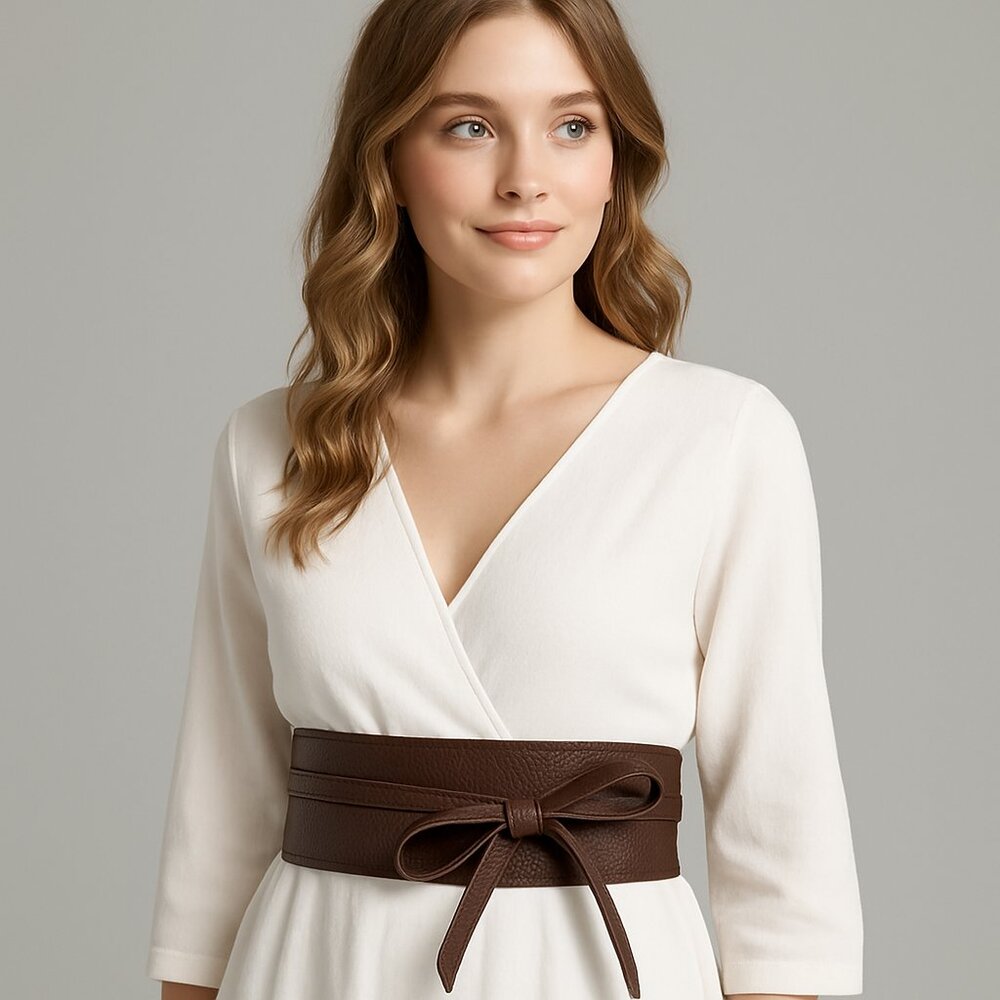 2/$30 NEW Boho Gypsy Wrap Around Waist Belt Brown Pretty Obi